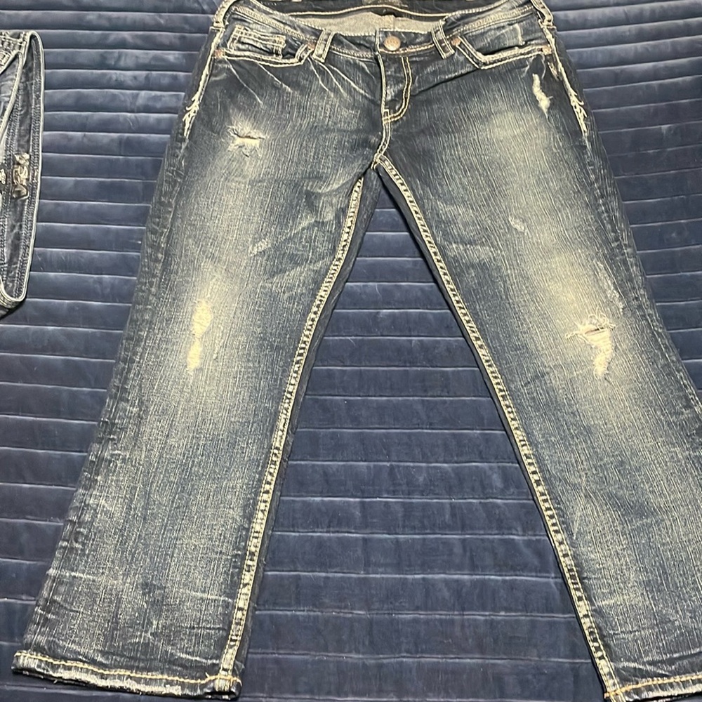 3 Pairs Silver Brand Cropped Jeans